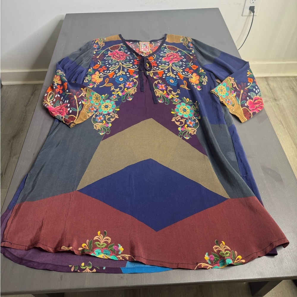 JOHNNY WAS Ludios Tie Front Tunic Top - Picture 3 of 8
